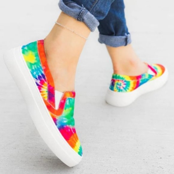 Rainbow Tie Dye Slip on Shoe  6040 - Picture 4 of 4